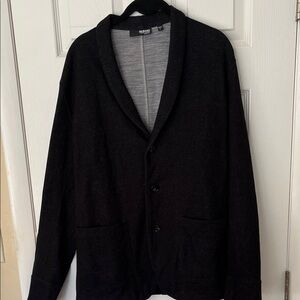 Murano Liquid Luxury slim fit black blazer jacket 3button pockets cotton wool LG